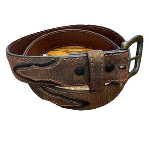 Youth Leather Belt Western Brown Sz 28 Cowboy Cowgirl